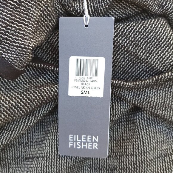 Eileen Fisher Jewel Neck 100% Silk Slip Dress Mesh Cotton Size Small BNWT - Picture 12 of 13